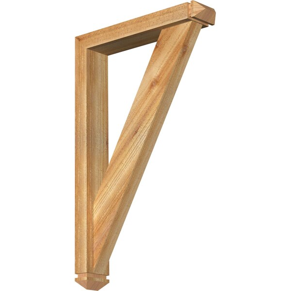 Ekena Millwork Traditional Arts and Crafts Rough Sawn Bracket w/ Offset Brace, Western Red Cedar, 4"W x 20"D x 32"H BKT0402X20X32TRA03RWR - main
